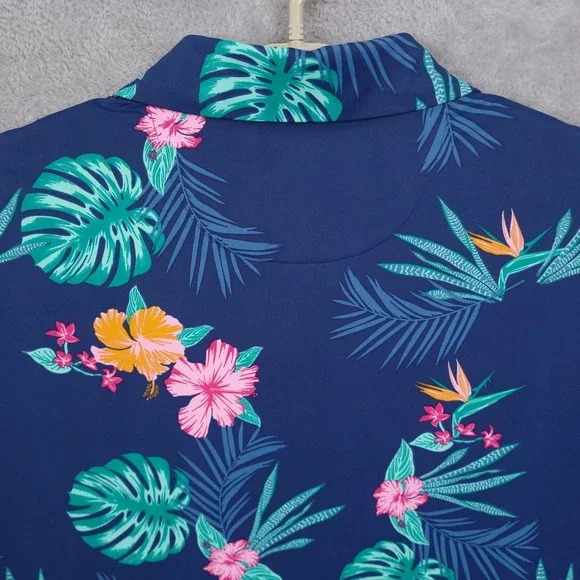 Birdie Bound Golf Polo Men's Navy Floral Short Sleeve Size 3XL - Picture 8 of 11